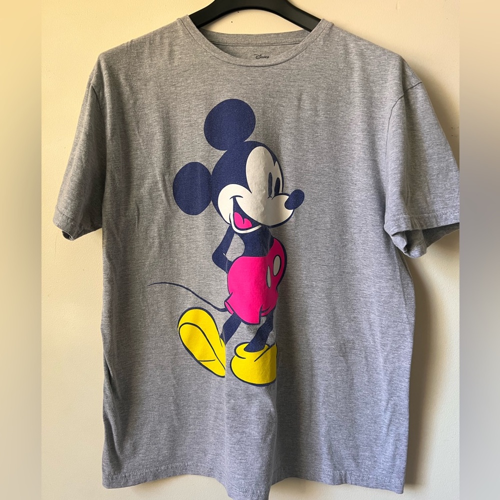 Disney Heather Gray Retro Mickey Mouse Short Sleeve Tee